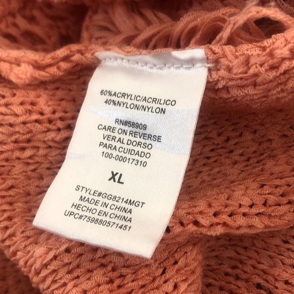 GB girls Fringed Vest Peach Juniors XL - Picture 6 of 6